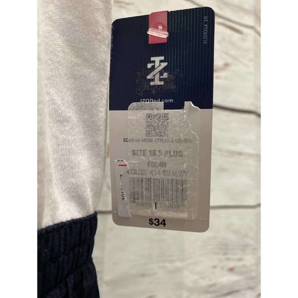 Izod Girls White & Navy Polo Dress School Approved Uniform NWT - Picture 2 of 3